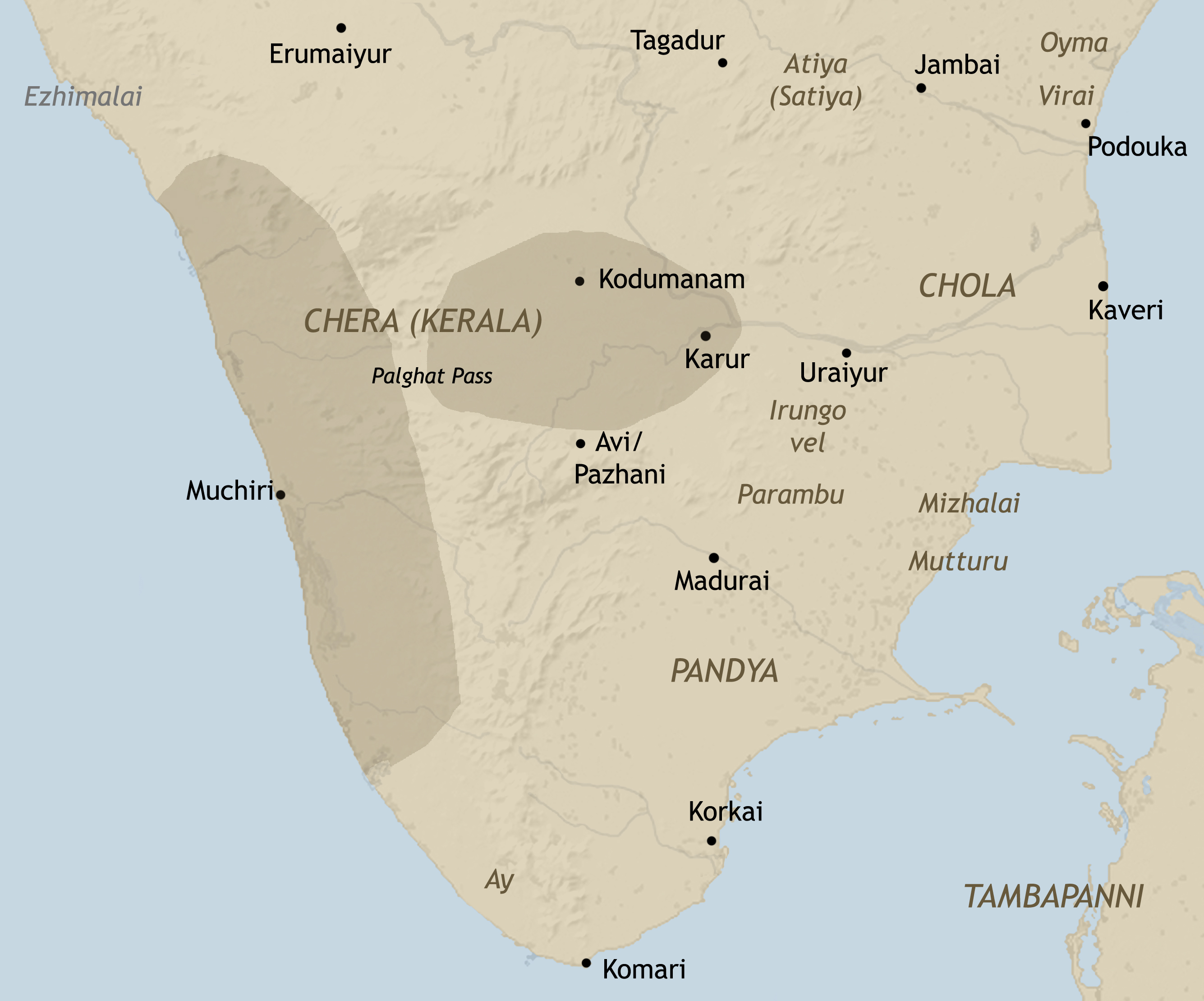 Which of the following pairs of the king and his dynasty in early historical Tamilakam is/are not correctly matched?
Senguttuvan : Chera
Udiyanjerai : Chola
Nedunjeliyan : Pandya