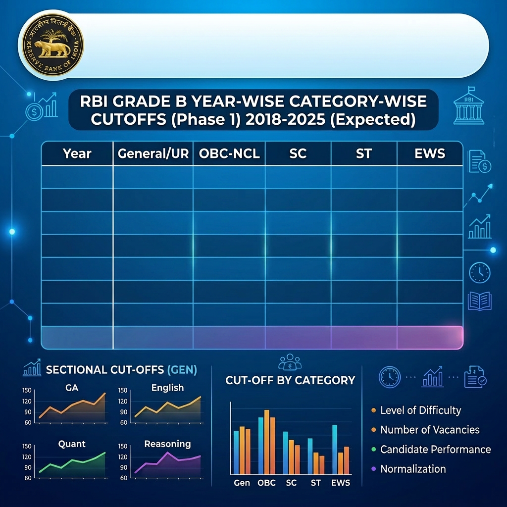RBI Grade B Year-wise Cutoffs (2018–2025)